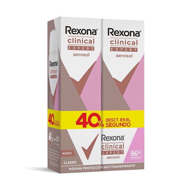 DESOD REXONA CLINICAL EXPERT CLASSIC AERx150ML+2DO 40%