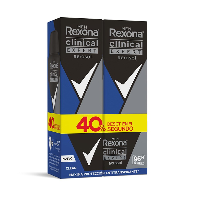 *DESOD REXONA MEN CLIN-EXP CLEAN AERx150ML+2DO 40%