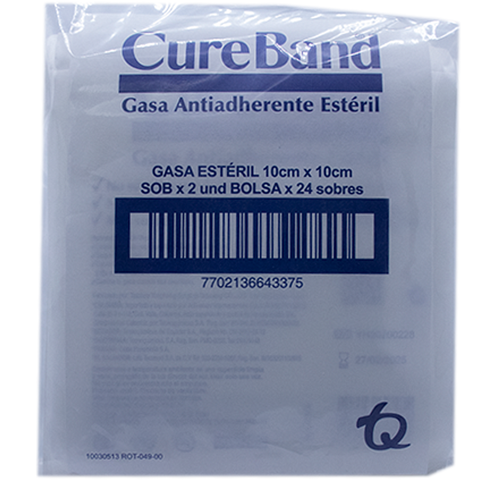 GASA CUREBAND ANTIADHERENTE 10x10CMx24