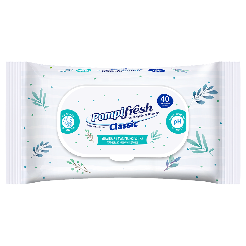 PAPEL HIG HUM POMPIFRESH CLASSIC FLOWPACKx40