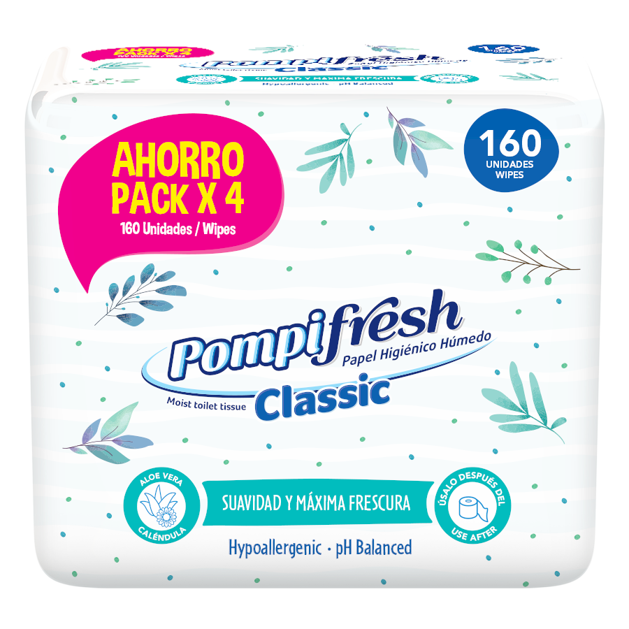 PAPEL HIG HUM POMPIFRESH CLASSIC 4PACKx160