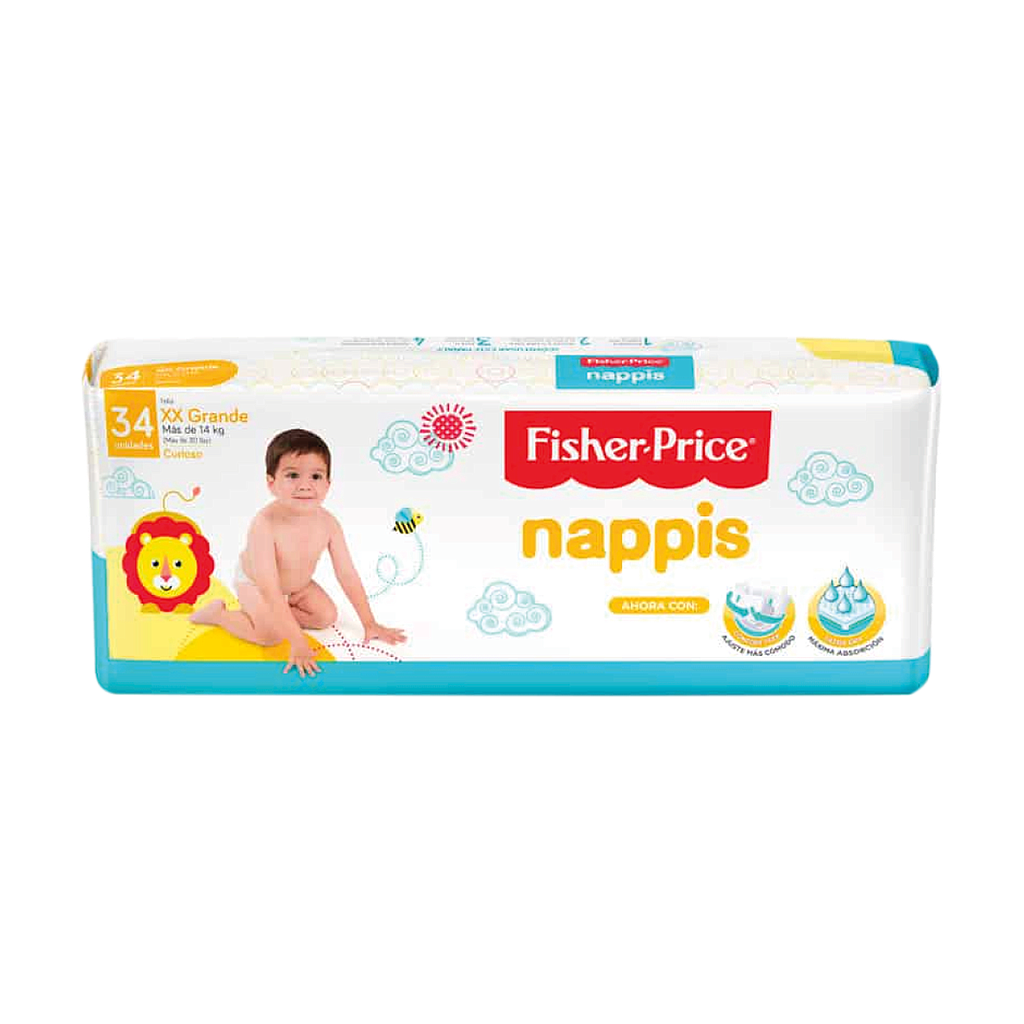 PAÑAL NAPPIS FISHER-P XXGx34+PROMO