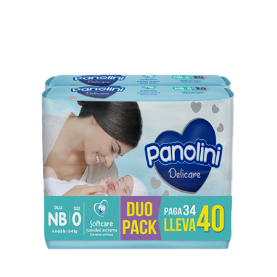PAÑAL PANOLINI DELICARE REC-NACIDO E0/NBx40 P34LL40