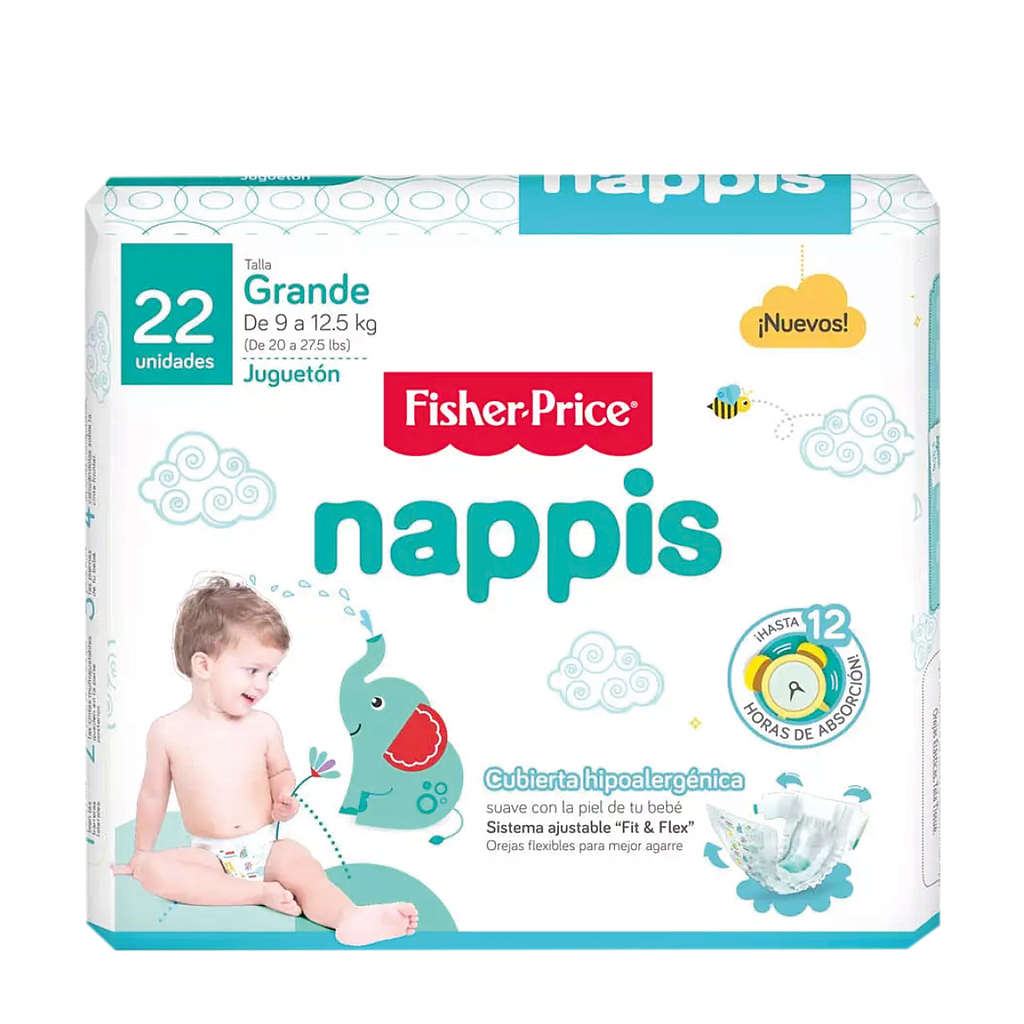 PAÑAL NAPPIS FISHER-P Gx22+PROMO