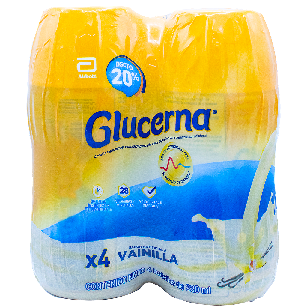 GLUCERNA LIQ VAINILLA BOTx220MLx4 PACK