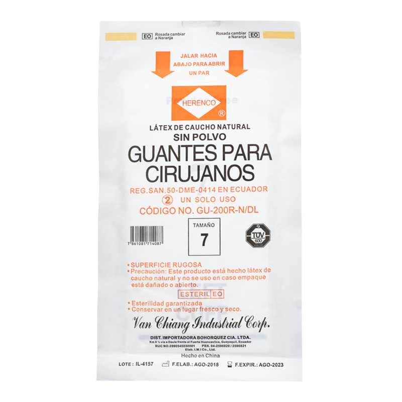 GUANTE ESTERIL HERENCO S-POLVO #7
