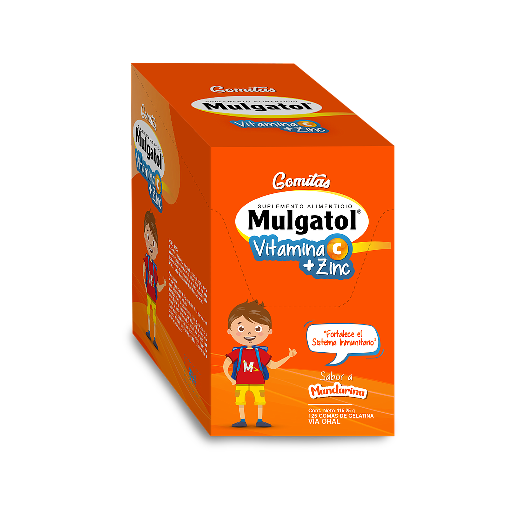 MULGATOL VITAMINA C+ZINC GOM-MASx83.25GRx5(25)