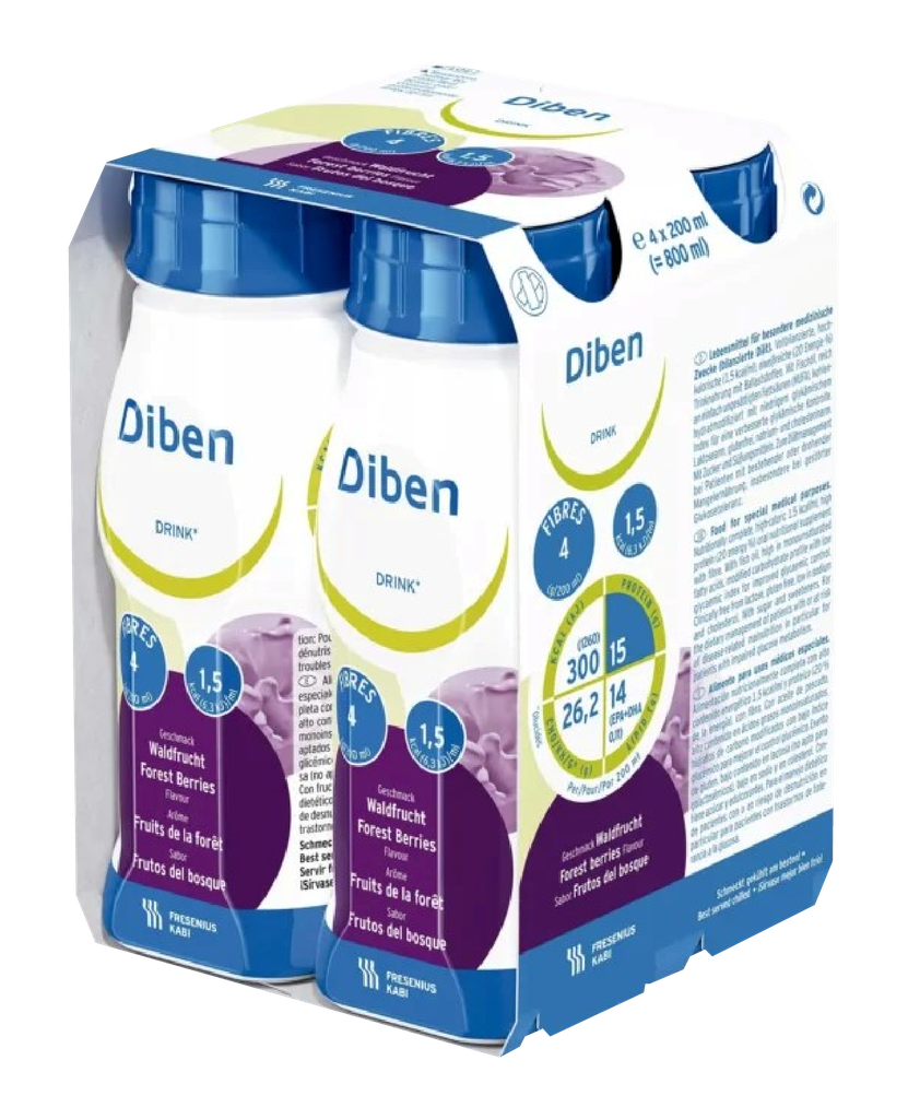DIBEN LIQ FRUTOS BOSQUE BOTx200MLx4 PACK