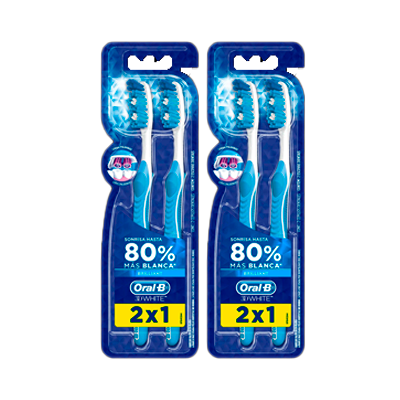 CEPILLO ORAL-B 3D WHITE BRILLIANT SUAVEx2 PACK 2x1