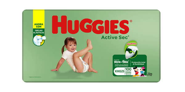 PAÑAL HUGGIES XTRA-FLEX ACT-SEC E5/XXGx100
