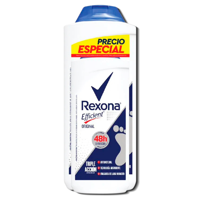 TALCO REXONA EFFICIENT PIESx180GR+TALCOx55GR PACK