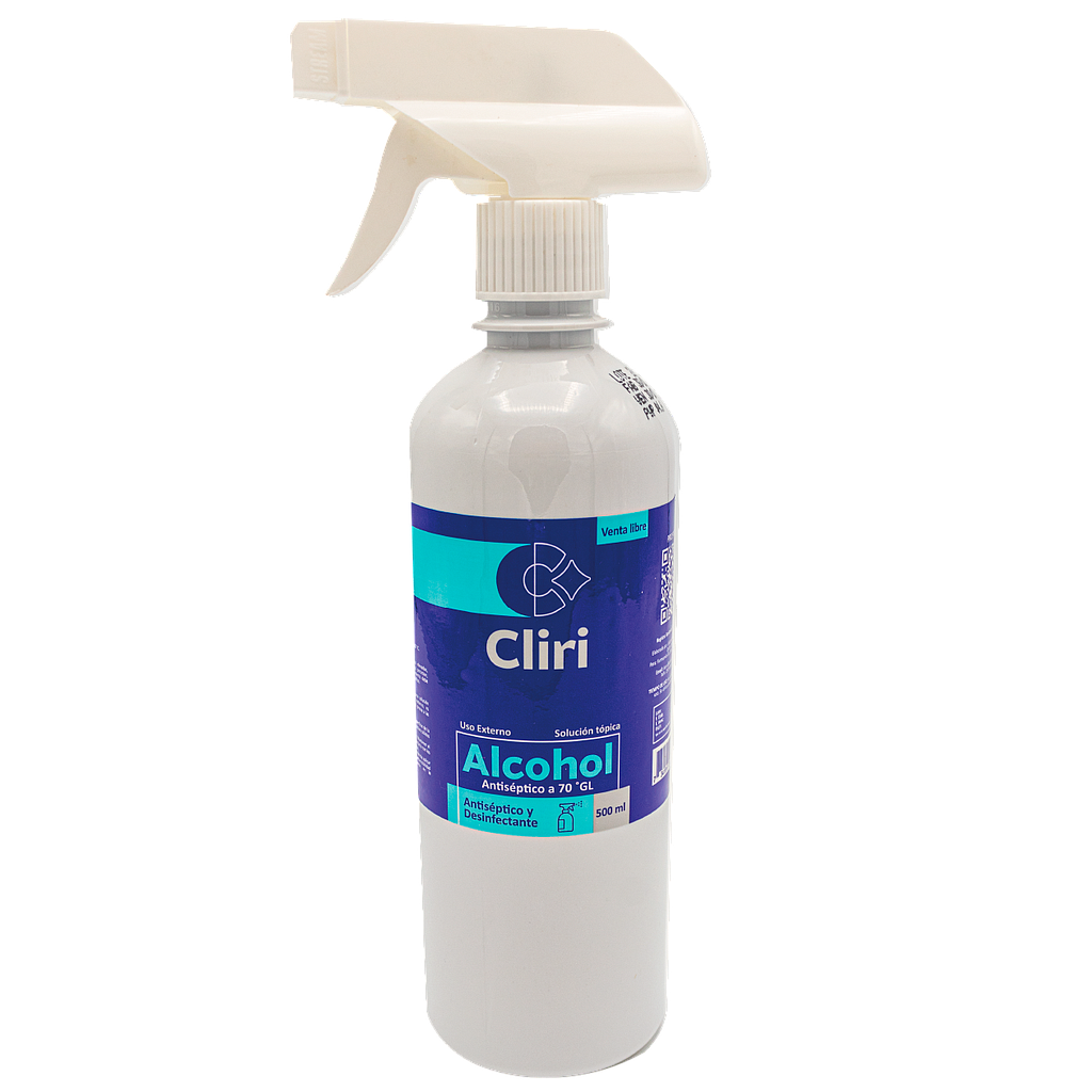 ALCOHOL ANTISEP CLIRI ATOM GATILLO SOL-TOPx70%x500ML