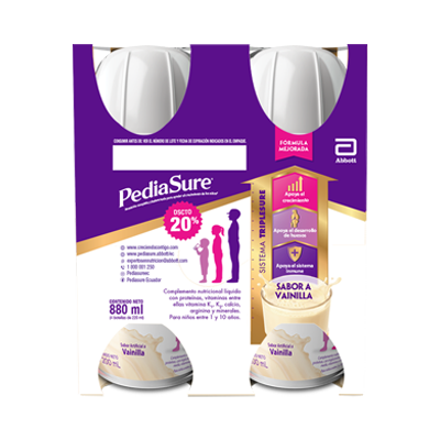 PEDIASURE TRIPLESURE LIQ VAINILLA BOTx220MLx4 PACK