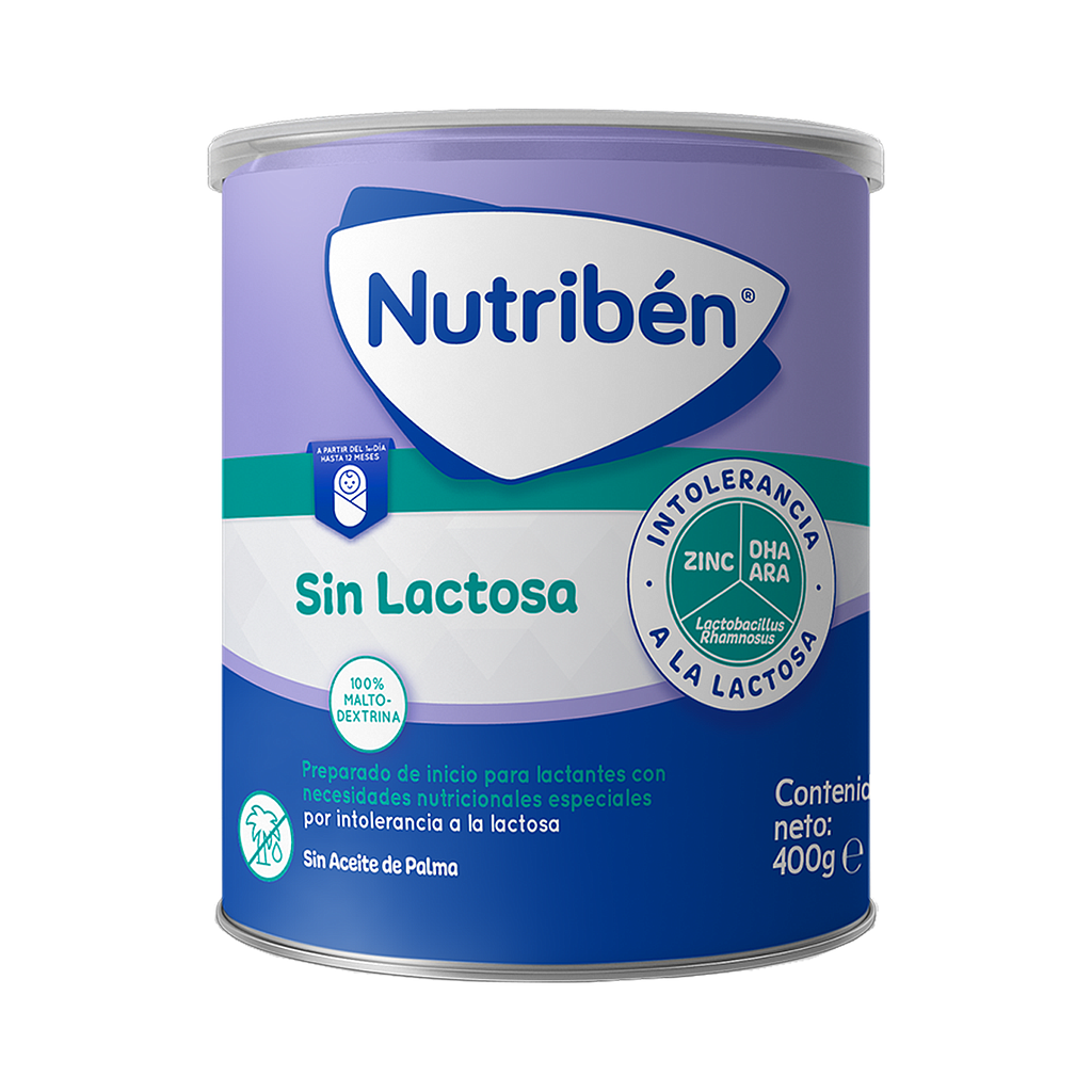 LECHE NUTRIBEN SIN LACTOSA LATAx400GR