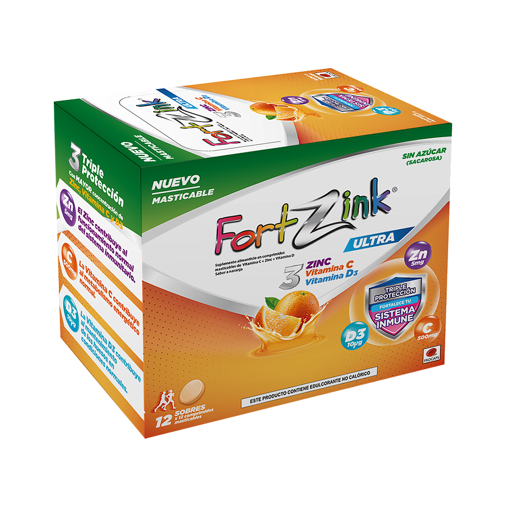 FORTZINK ULTRA VIT C+ZINC+VIT D COM-MASTx12(12)