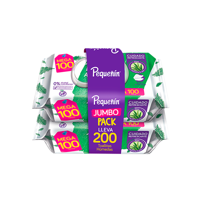 TOALLITAS HUM PEQUEÑIN ALOE JUMBO PACKx200