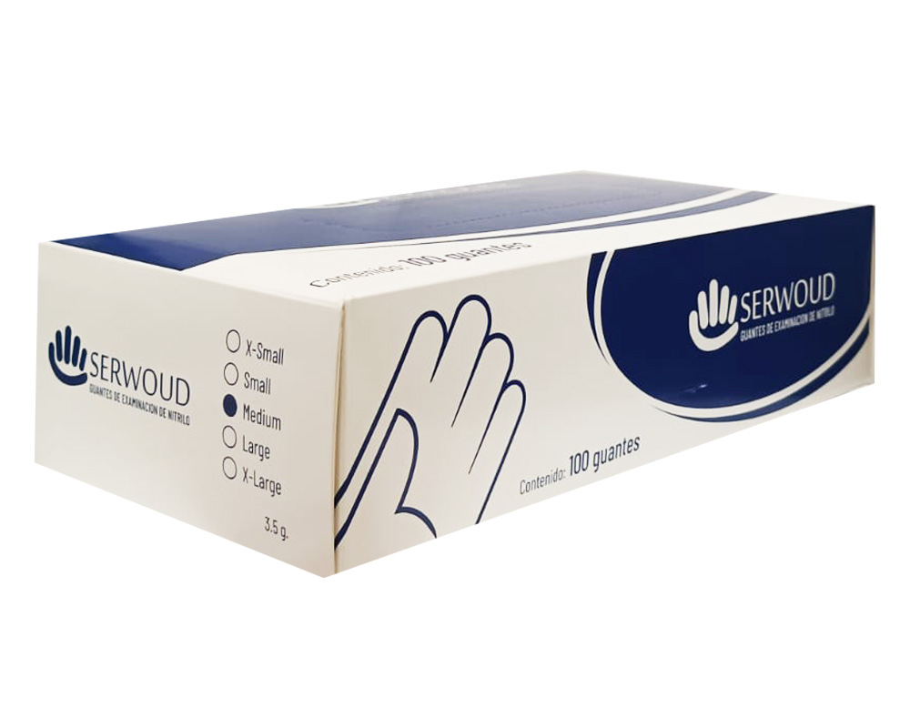 GUANTE EXAM SERWOUD NITRILO T-Mx100