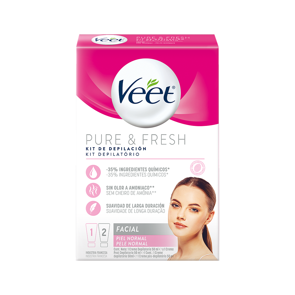 CREMA DEPIL VEET PURE & FRESH FACx50MLx2 KIT