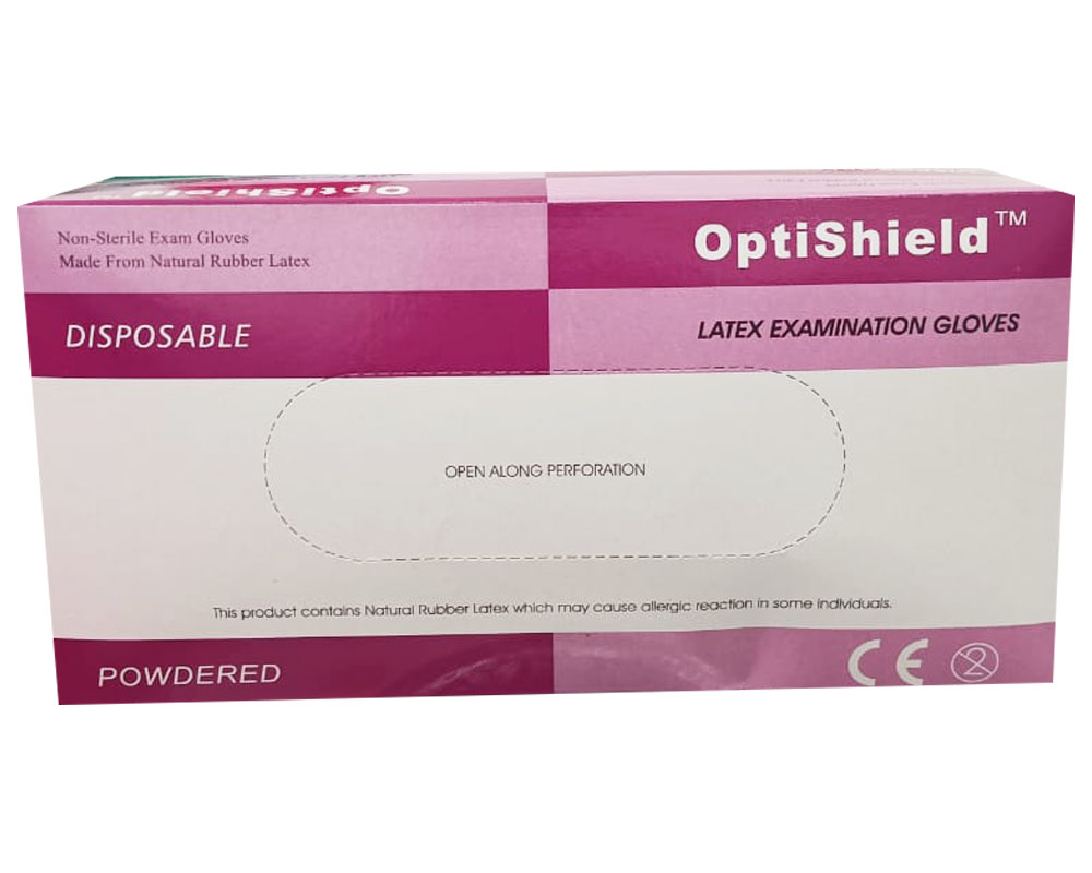 GUANTE OPTISHIELD EXAM LATEX T-XSx100