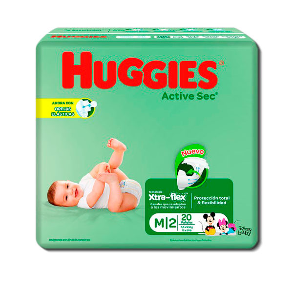 PAÑAL HUGGIES ACT-SEC XTRA-FLEX E2/Mx100+PROMO