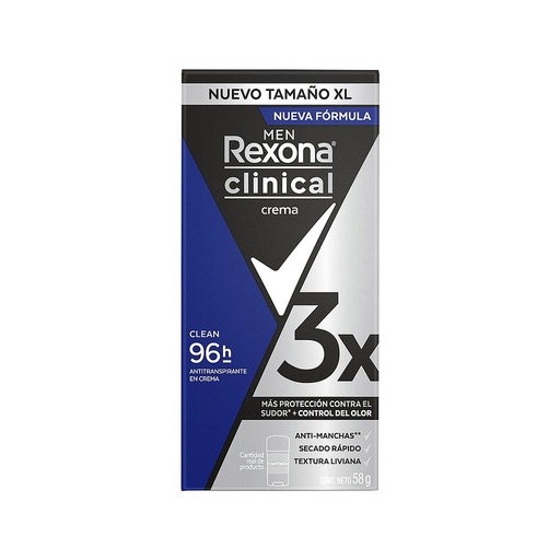 DESODORANTE REXONA MEN CLINICAL 3X CREMA 58GR