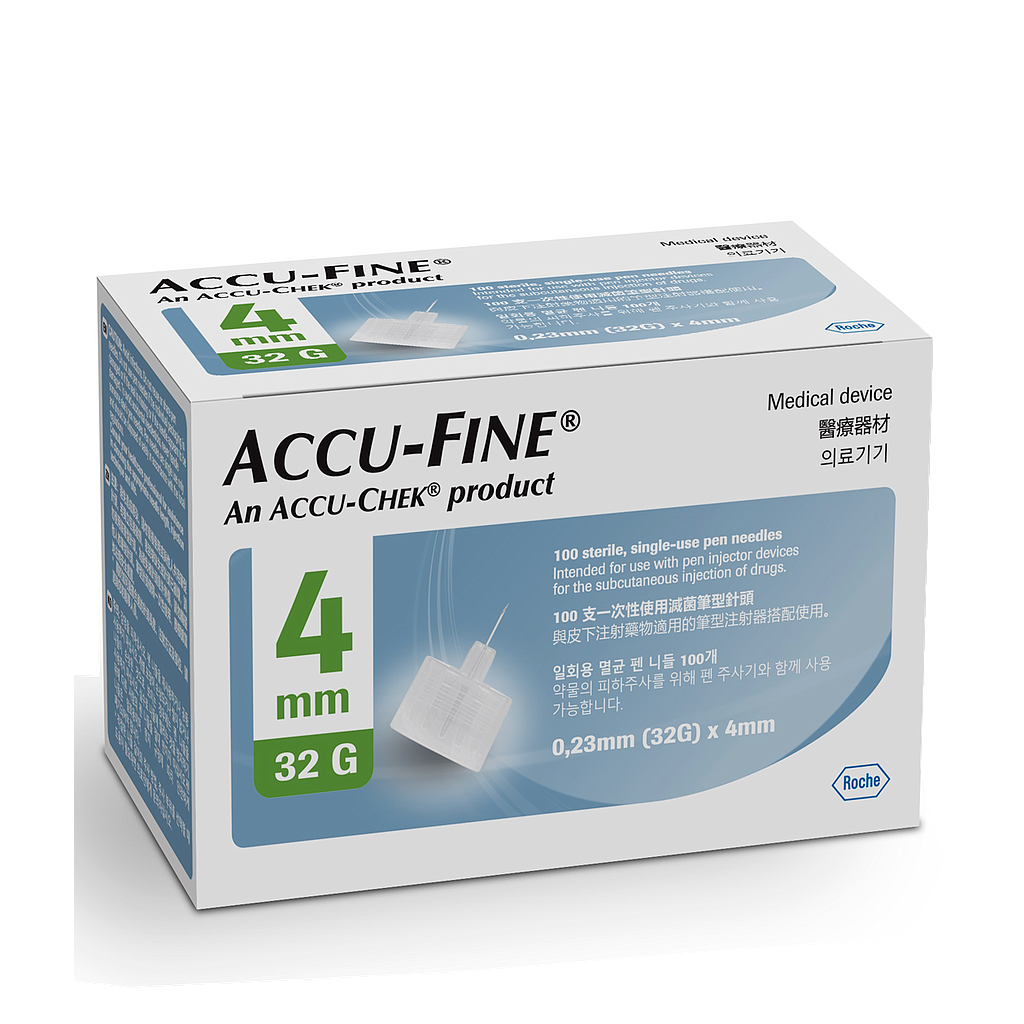 AGUJA ACCU-FINE PEN NEEDLESx32Gx4MMx100