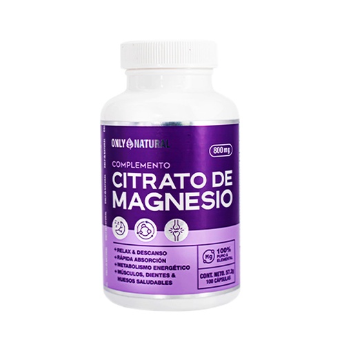 CITRATO DE MAGNESIO ONLY NATURAL CAPSULA 800GR 100