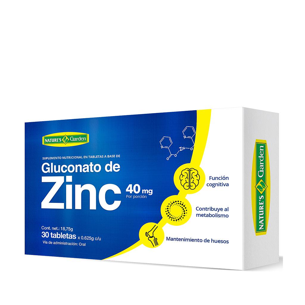 GLUCONATO ZINC NATURES GARDEN TABx40MGx30