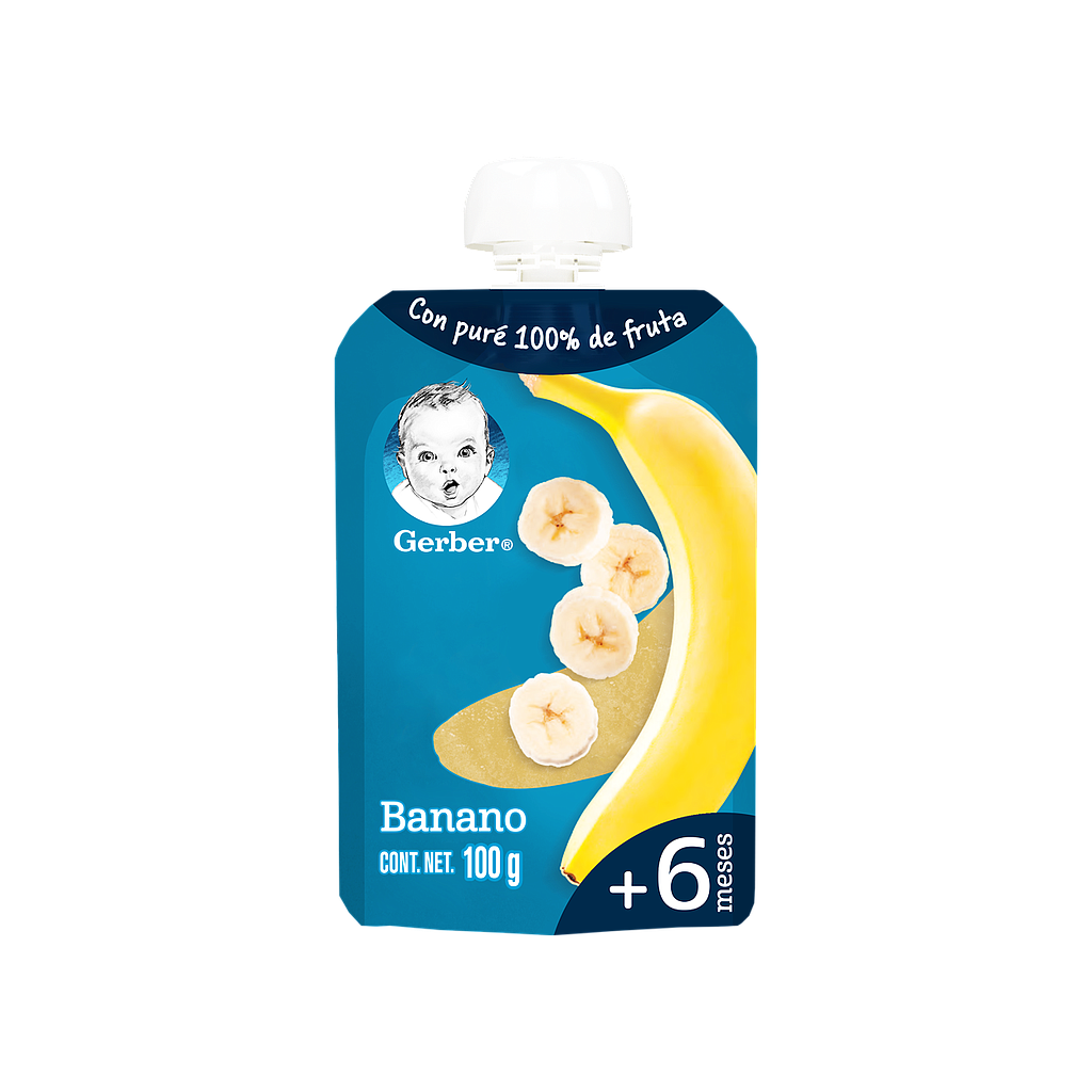 COMPOTA GERBER BANANA +6M POUCHx100GR