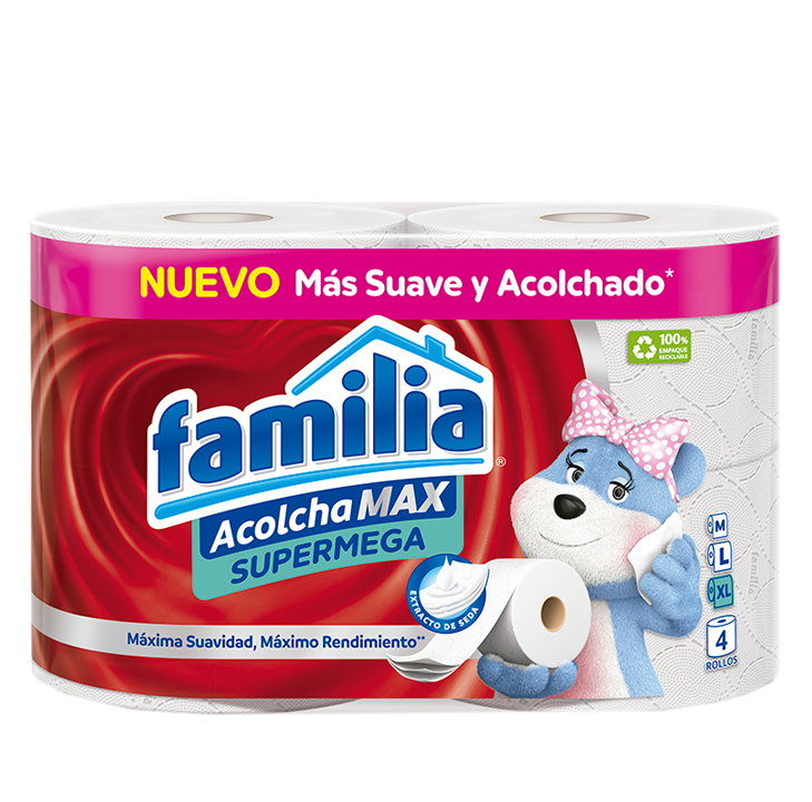 PAPEL HIG FAMILIA ACOLCHAMAX SUPERMEGA TALLA XLx4