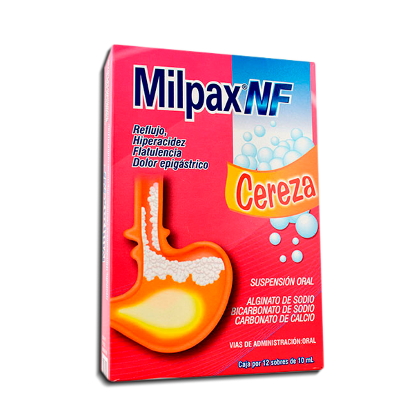 MILPAX NF CEREZA SUS-ORALx500/267/160MG/10MLx12