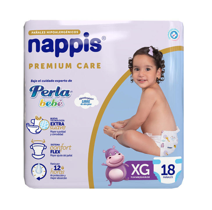 PAÑAL NAPPIS PREMIUM CARE XGx18