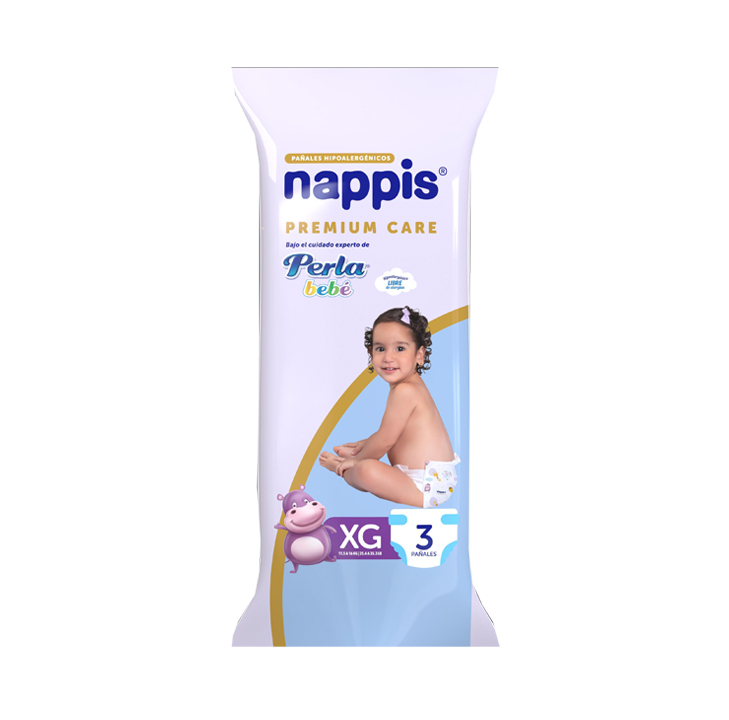 PAÑAL NAPPIS PREMIUM CARE XGx3