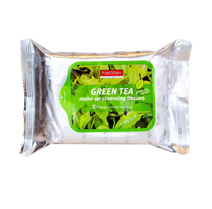 TOALLITA DESMAQ PUREDERM TE VERDE FLOWPACKx30