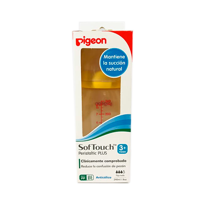 BIBERON PIGEON SOF TOUCH SIN AGARRADERA 3+M 8ONZ