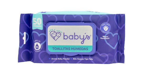 TOALLITAS HUM BABYS ALOE&VIT-E FLOWPACKx50