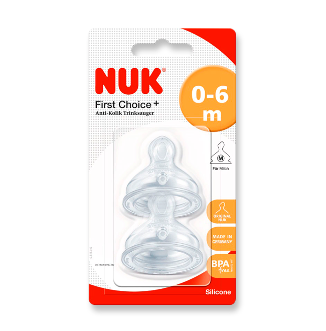 CHUPON NUK F-CHOICE SILICONE MEDIUM 0-6Mx2