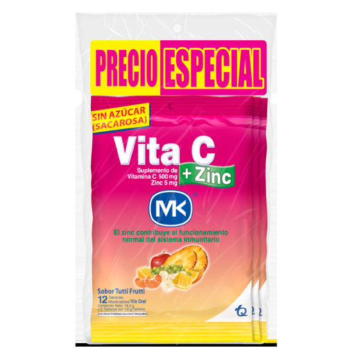 [07732] VITA-C+ZINC T-FRUT TAB-MASTx500/5MGx4(3) 