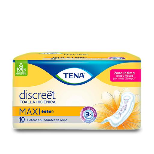 [03702] TOALLA HIG TENA DISCREET MAXIx10 