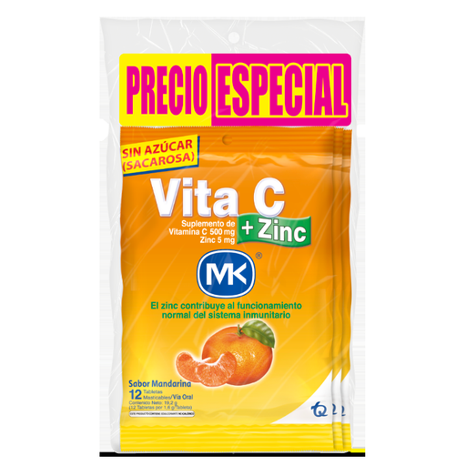 [07731] VITA-C+ZINC MAND TAB-MASx500/5MGx4(12) 