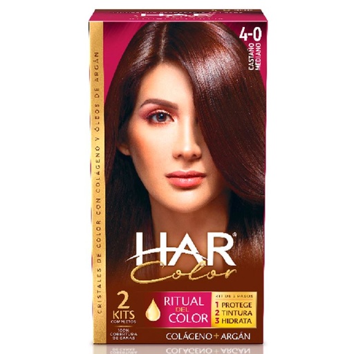 [01688] TINTE HAR CREMA#4-0 CASTAÑO MEDIANO KIT 