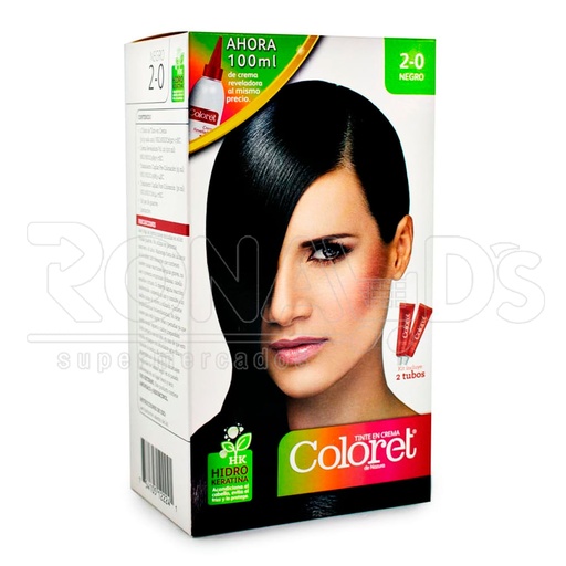 [01725] TINTE COLORET CREMA#2-0 NEGRO KIT 