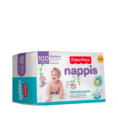 [02719] PAÑAL NAPPIS FISHER-P Mx100 