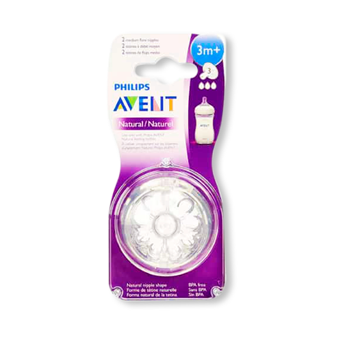[10584] CHUPON AVENT NATURAL FLUJ-MEDIO 3+Mx3 