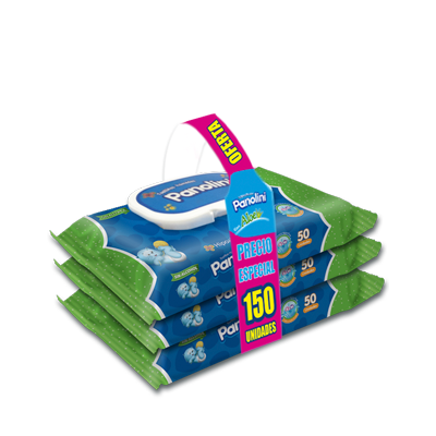 [02821] TOALLITAS HUM PANOLINI ALOE TRIPACKx150 