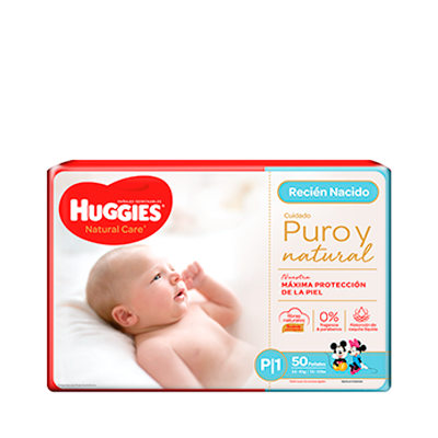 [10086] PAÑAL HUGGIES NAT-CARE REC-NACIDO E1/Px50 