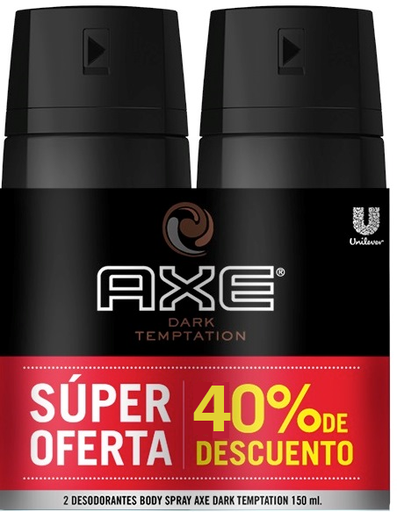 [02063] *DESOD AXE DARK TEMPTATION CHOC AERx150ML+2DO 40% 