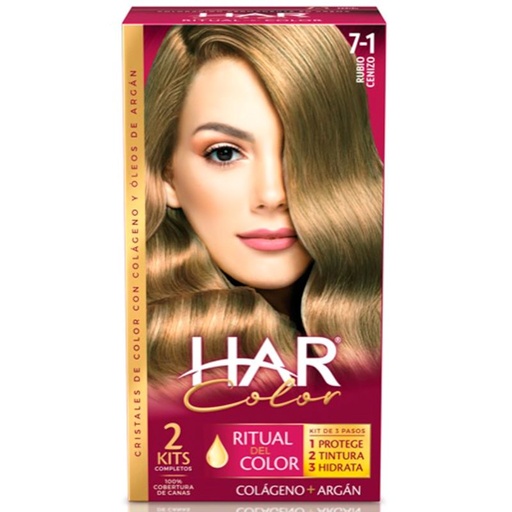 [01699] TINTE HAR CREMA#7-1 RUBIO CENIZO KIT 