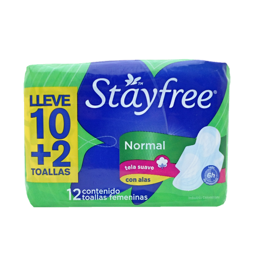[00490] TOALLA HIG STAYFRE NORMAL C-ALASx12 (10+2) 