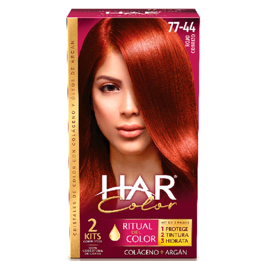 [01703] TINTE HAR CREMA#77-44 ROJO COBRIZOx2KITS 